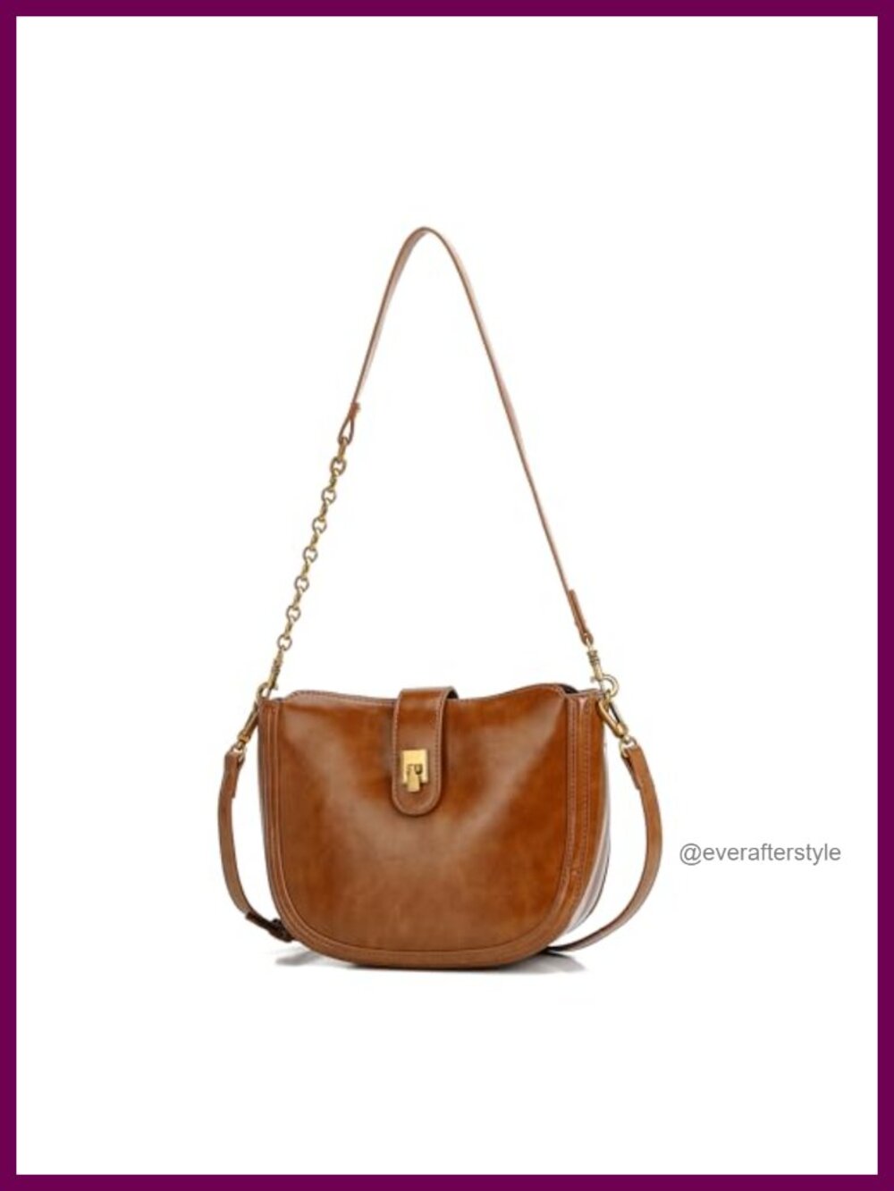 PU Leather Crescent Hobo Crossbody Bag Adjustable Strap